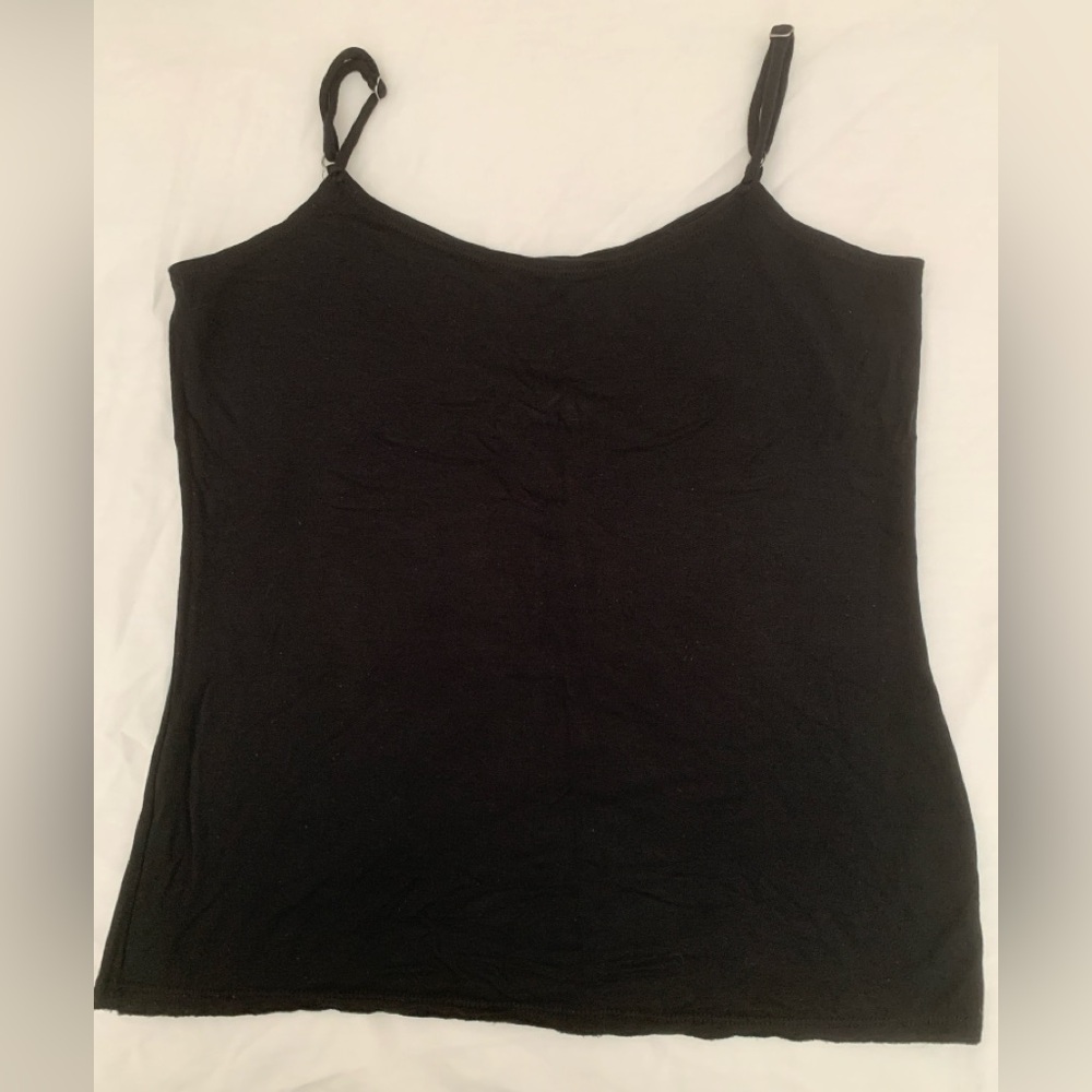 Bleusalt Adjustable Strap Camisole Tank Top 2 Black S